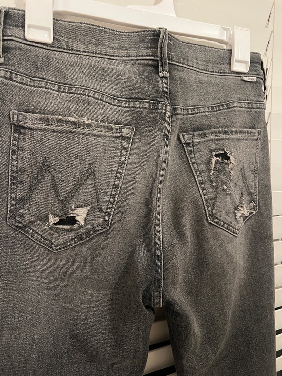 MOTHER Black Washed Distressed Jeans - Picture 2 of 6